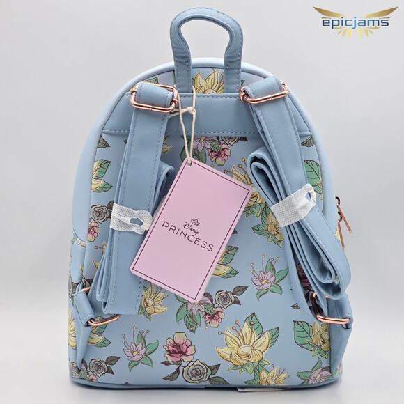Loungefly Disney The Princess And The Frog Tiana Blue Floral Mini Backpack Bag main image 4